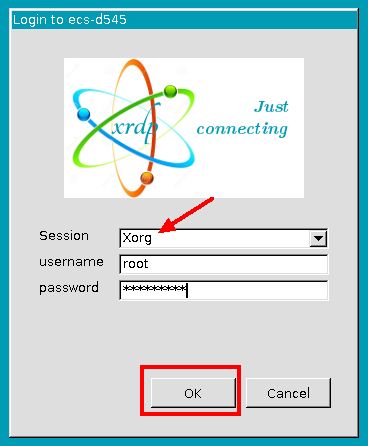 xrdp login interface