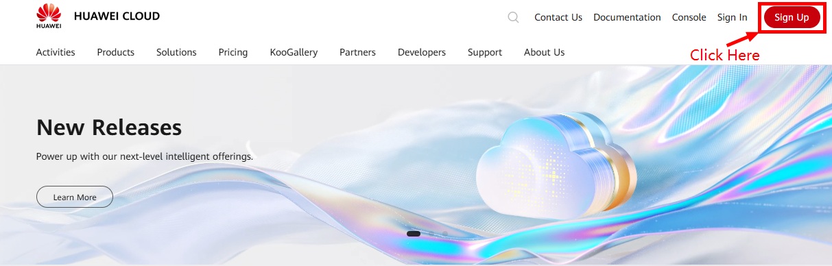 Huawei Cloud Home Page