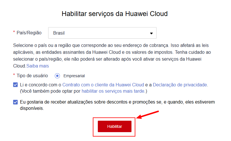 Enable Huawei Cloud Services